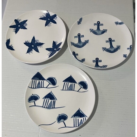 3 Trish Richman At Home International “By The Sea “ 8" Salad Plates vintage - Picture 2 of 14